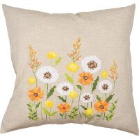 Vervaco Borduurkussen Pluisjesbloemen PN-0230984 (pakket)