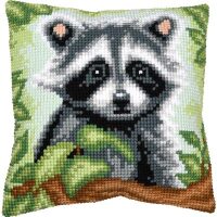 Vervaco Kruissteekkussen Wasbeer PN-0211907 borduren (pakket)