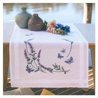 Vervaco Tafelloper Lavendel met vlinders PN-0205156 borduren (pakket)