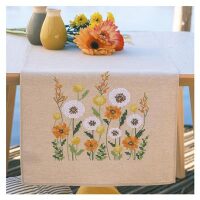 Vervaco Tafelloper Pluisjesbloemen PN-0230978 borduren (pakket)