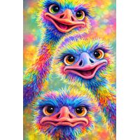 Drie dwaze struisvogels Diamond painting