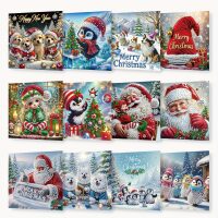 Diamond painting kerstkaarten gezelligheid (12 stuks)