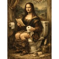 Mona Lisa op het toilet Diamond Painting