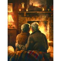 Opa en Oma op winteravond diamond painting