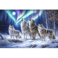 Roep van Wolven onder het Noorderlicht Diamond Painting