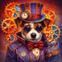 Steampunk Jack Russel Diamond Painting