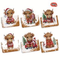 Diamond painting wenskaarten Hooglanders (6 stuks)