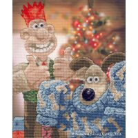 Bothy Threads Wallace & Gromit  Happy Holidays Old Pooch! XWG10 borduren (pakket)