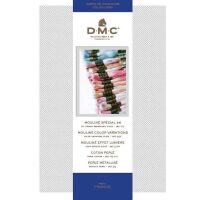DMC Mouline kleurenkaart met staaltjes van echt garen, inclusief 35 nieuwste kleuren