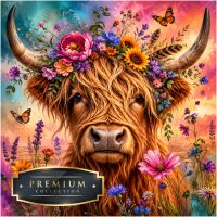Fleurige Hooglander Premium DP Diamond Painting