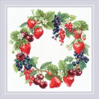 RIOLIS Wreath with Berries 2323 borduren (pakket)