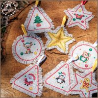 Vervaco Kerst ornamenten PN-0234332 borduren (pakket)