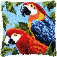 Vervaco Knoopkussen Papegaaien PN-0206649 borduren (pakket)