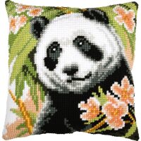 Vervaco Kruissteekkussen Panda met bloemen PN-0228637 borduren (pakket)