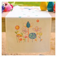 Vervaco Tafelloper Stylish Florals PN-0222446 borduren (pakket)