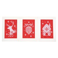 Vervaco Wenskaart Kerst set van 3 PN-0211812 borduren (pakket)