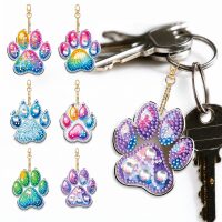 Diamond Painting Sleutelhangers dierenpootjes (6 stuks)