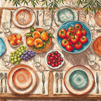 AVA Stitch Mediterranean Table P139 borduren (pakket)