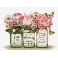 Luca-S Little by Little Blooming B7065 Aida borduren (pakket)