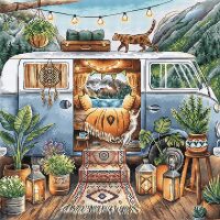 AVA Stitch Home is Where We Park It P017 - Signature Collection - borduren