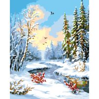 Peaceful Winter Scene Schilderen op nummer W100