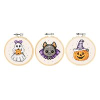 Vervaco Halloween miniatuur kit met borduurring set van 3 PN-0235710 borduren (pakket)