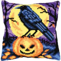 Vervaco Kruissteekkussen Halloween kraai PN-0216243 borduren (pakket)