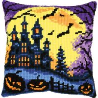 Vervaco Kruissteekkussen Halloweenlandschap PN-0216238 borduren (pakket)