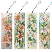 Diamond Painting boekenleggers Anjers (4 stuks)