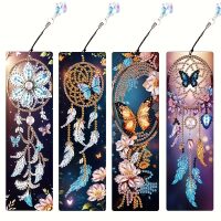 Diamond painting boekenleggers dromenvangers met vlinders (4 stuks)