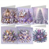 Diamond painting kerstkaarten in zachte kleuren (6 stuks)