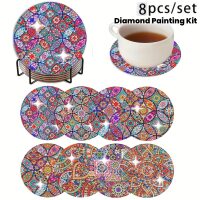 Diamond painting onderzetters paisley (8 stuks)