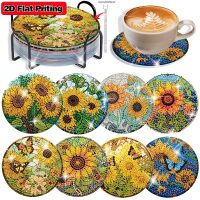 Diamond painting onderzetters zonnebloemen 2 (8 stuks)