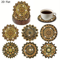 Diamond painting onderzetters zwart met goud (6 stuks)