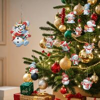 Diamond Painting kerstboomhangers Sneeuwpoppen (12 stuks)