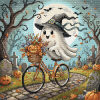 AVA Stitch Ghost on a Bicycle P180 borduren