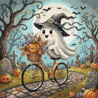AVA Stitch Ghost on a Bicycle P180 borduren