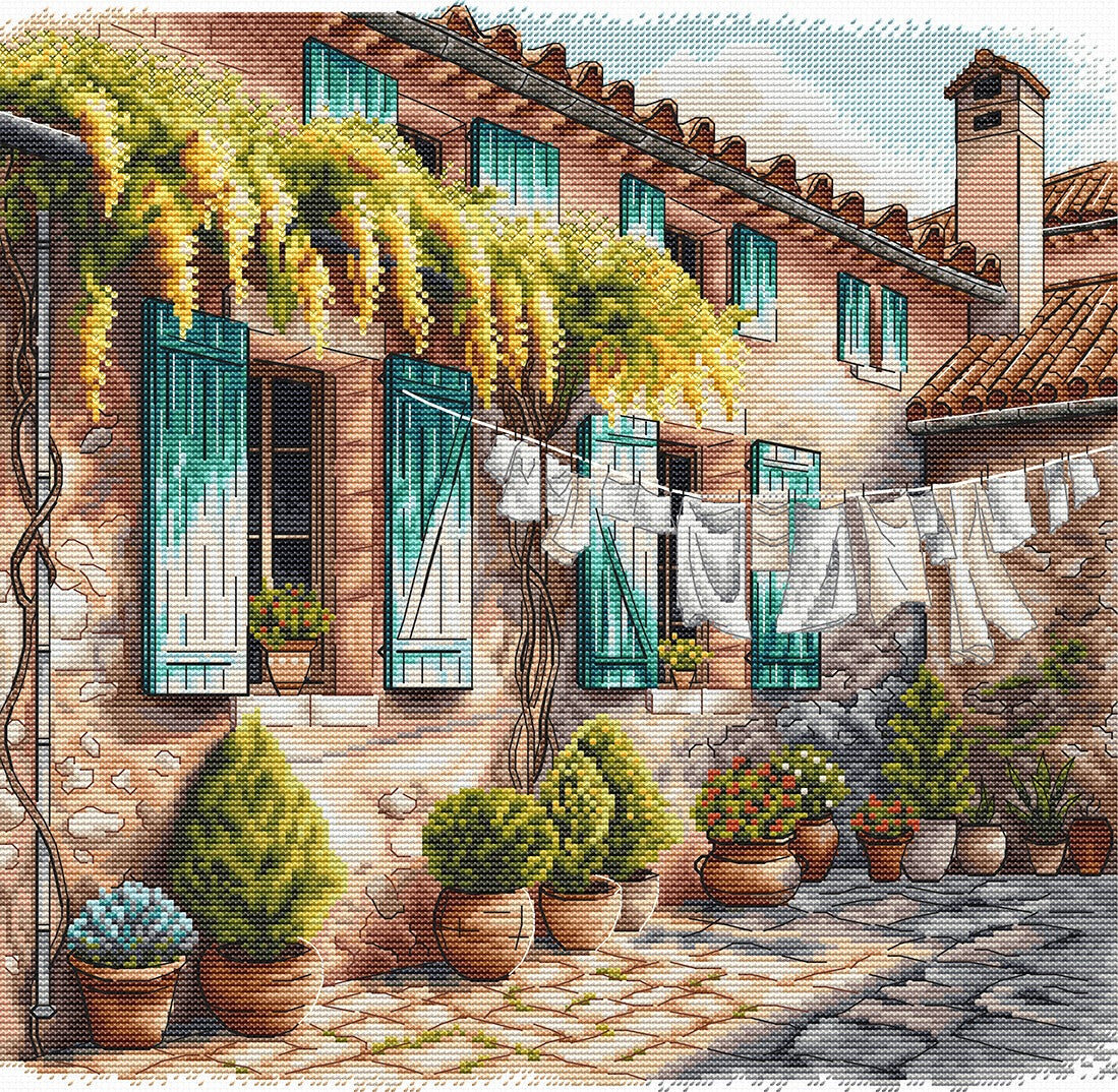 AVA Stitch The Patio with Flowerpots P054 borduren