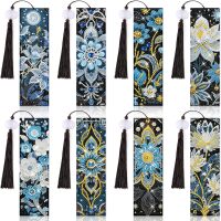 Diamond painting boekenleggers mandala bloemen (8 stuks)