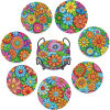 Diamond painting onderzetters power flower (8 stuks)