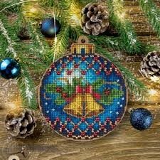 Wonderland Crafts Kerstbal borduren klokken FLW-020