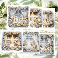 Diamond painting Kerstkaarten uitzicht (6 stuks)