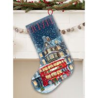 Leti Stitch London Christmas Bus Stocking L10-003