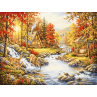 Luca-S Autumn Heaven G736 GOLD Petit Point borduren