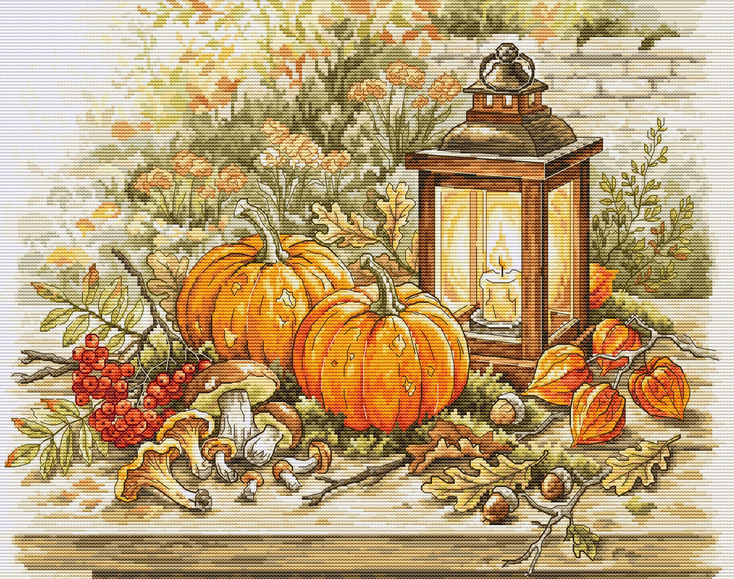Luca-S Autumn by Lantern Light BU5114 borduren