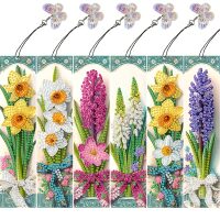 Diamond painting boekenleggers verschillende bloemen (6 stuks)