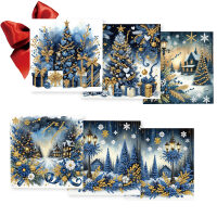 Diamond painting kerstkaarten kerstomgeving (6 stuks)