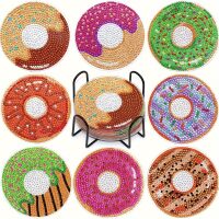 Diamond painting onderzetters donuts (8 stuks)