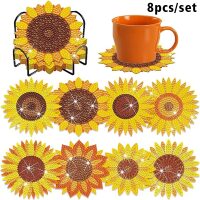 Diamond painting vorm onderzetters zonnebloemen 2 (8 stuks)