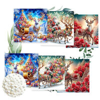 Diamond painting Kerstkaarten prachtige rendieren (6 stuks)